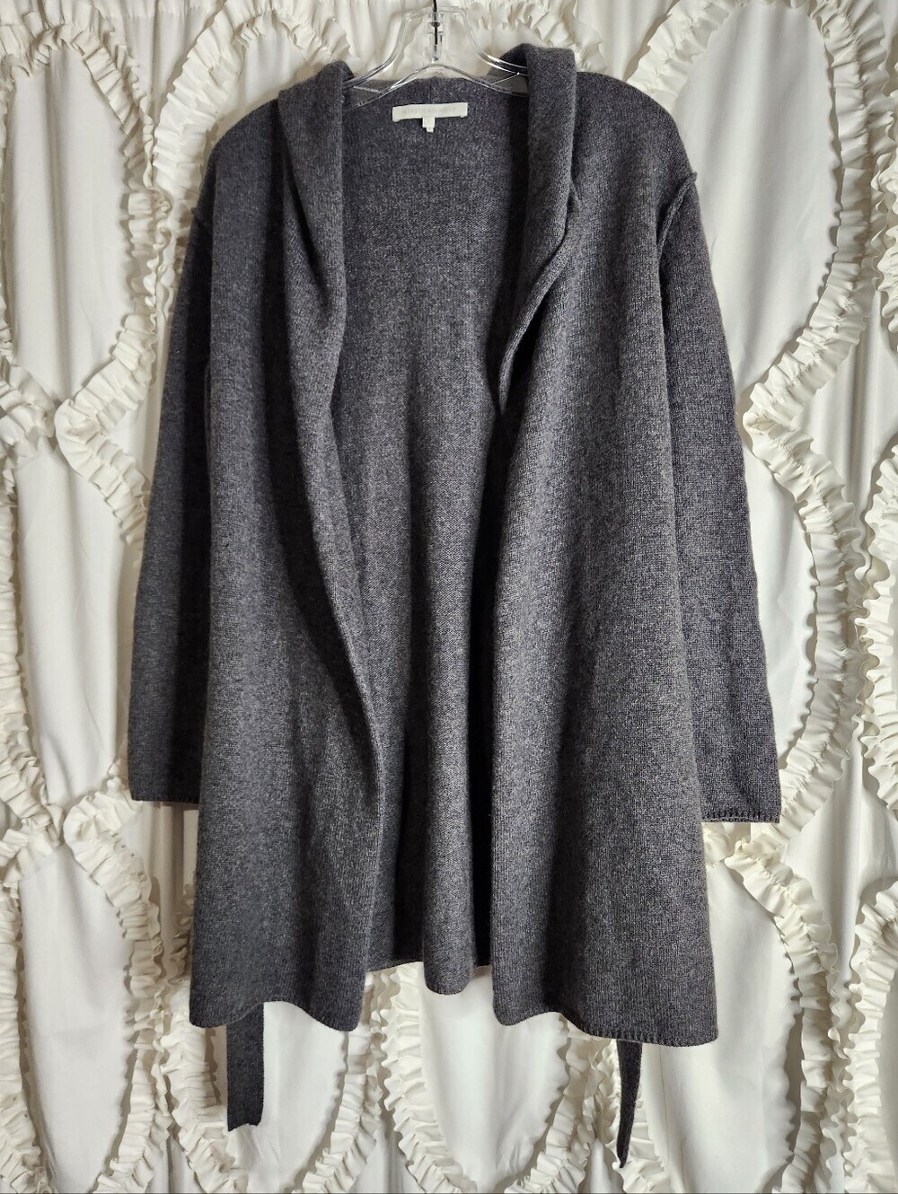 NAKED CASHMERE Gray 100% Cashmere Wrap Sweater with Belt Sz Small